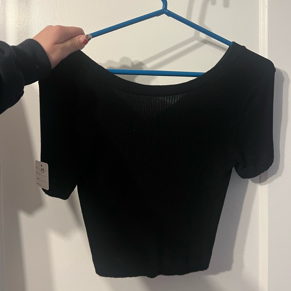 Urban outfitters black ballet core crop top